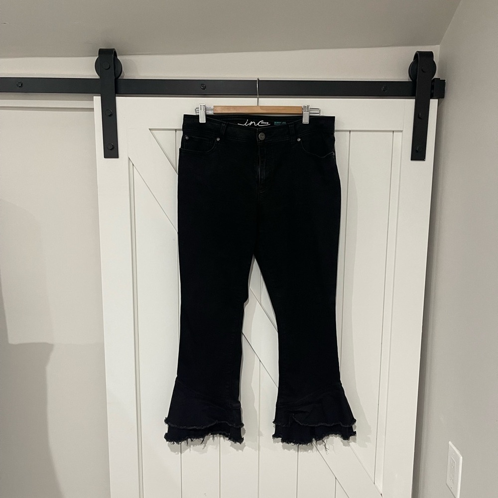 INC International Concepts Black Flare Jeans